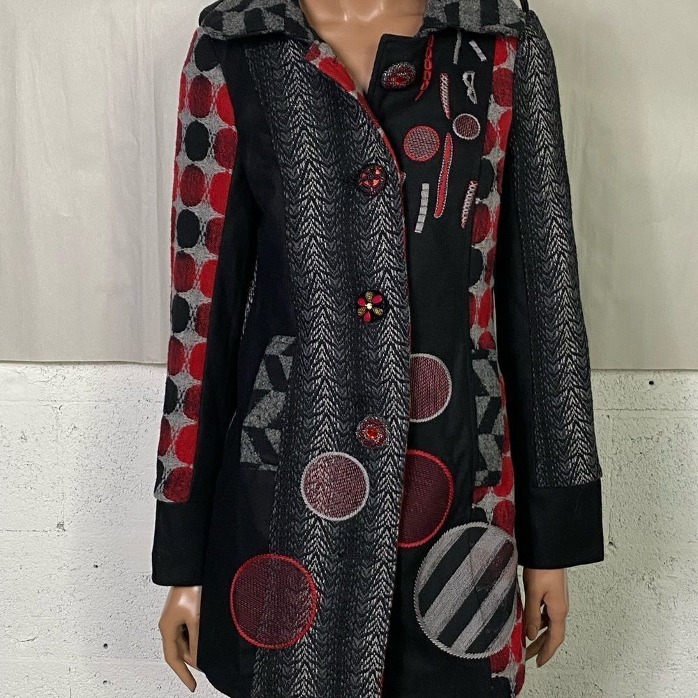 NEW Kessley Multi-Color Blue Patchwork Jacket S - Picture 7 of 10